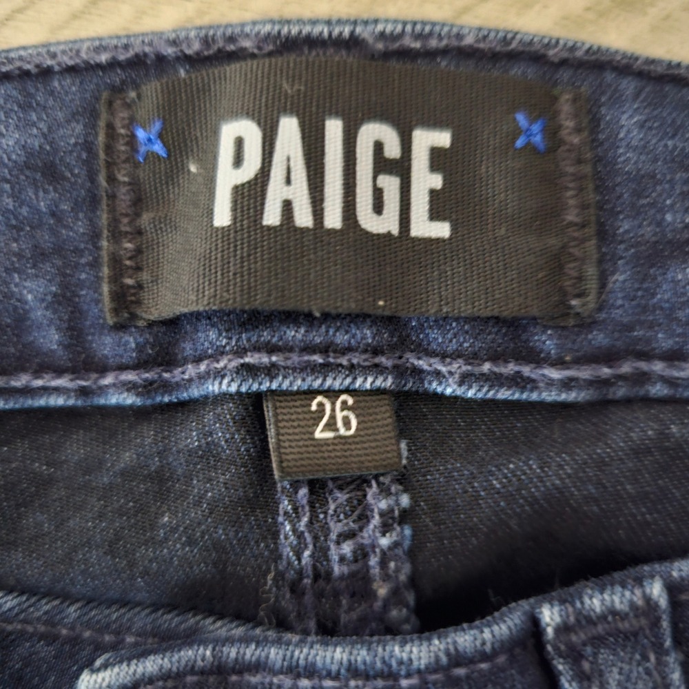 Paige Women Dark Wash High Rise Skinny Jeans Size 26 Indigo Denim Pants - Picture 5 of 9